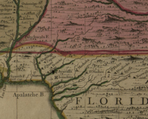 Map of Apalachee Lands in Present-Day Leon, Wakulla, and Jefferson Counties